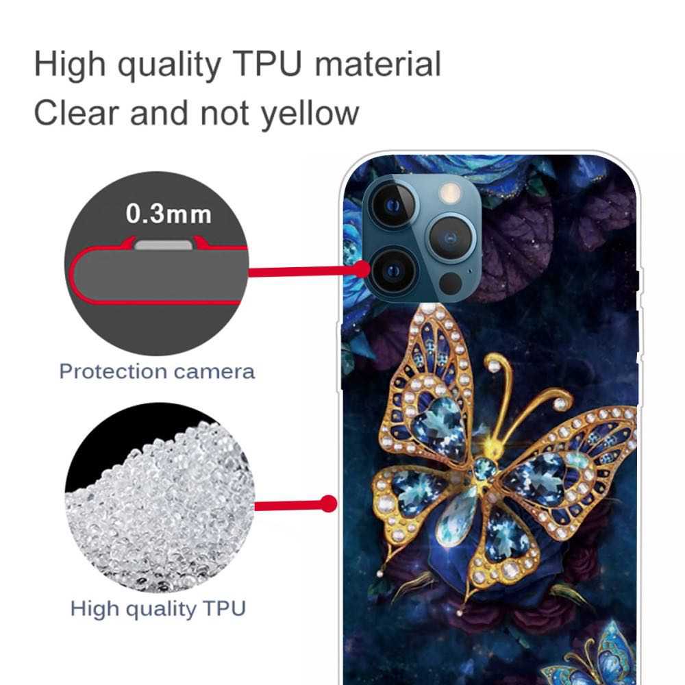 iPhone 12 / iPhone 12 Pro Case With Soft TPU - Vivid Butterfly