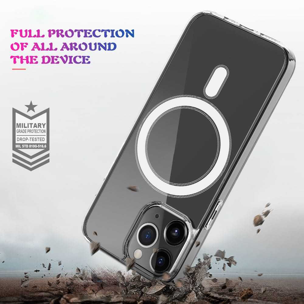 iPhone 13 Pro Max Case MagSafe Magnetic Ring - Transparent