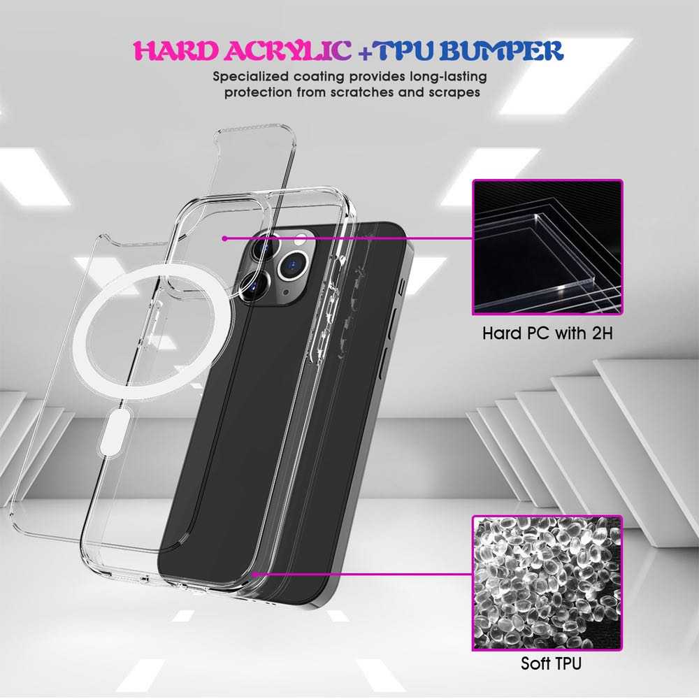 iPhone 13 Pro Case MagSafe Magnetic Ring - Transparent