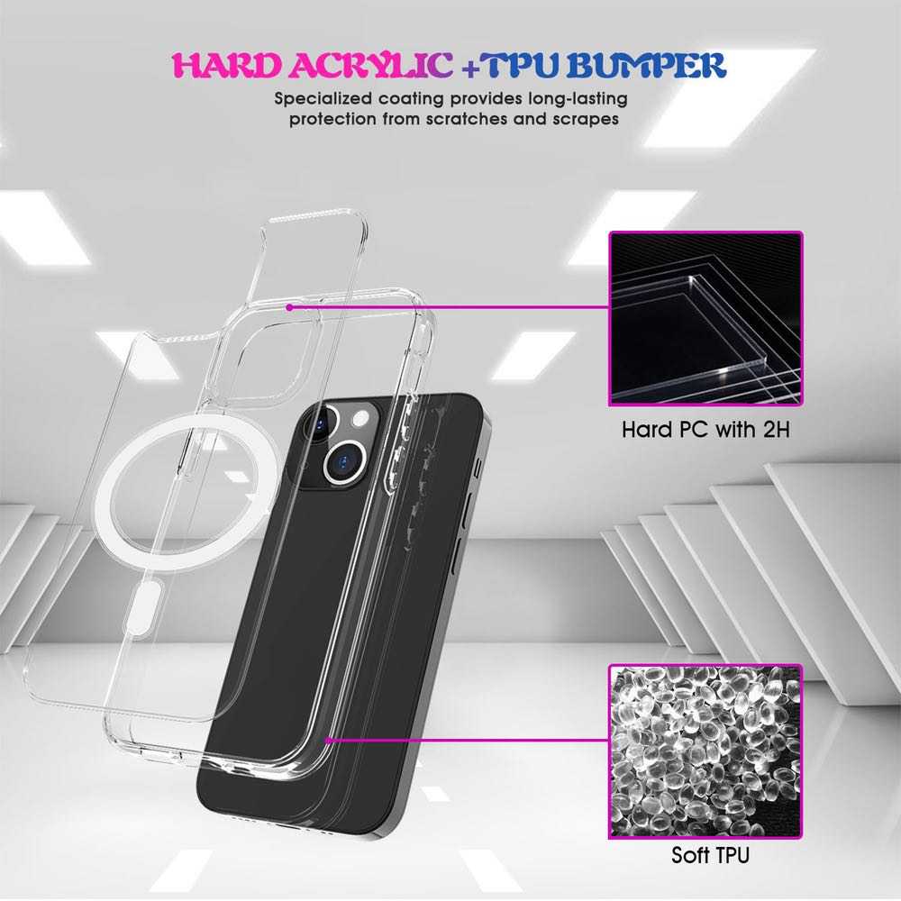 iPhone 13 Mini Case MagSafe Magnetic Ring - Transparent