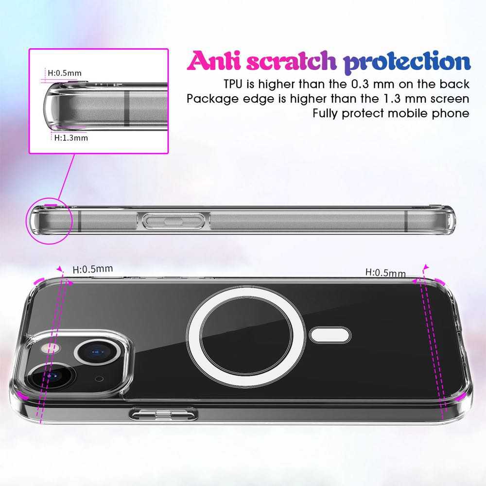 iPhone 13 Mini Case MagSafe Magnetic Ring - Transparent