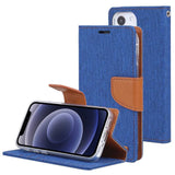 iPhone 13 Mini Mercury Canvas Secure Wallet Case - Blue