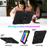 iPad 10 2022 Case Shockproof With Pen Slot & Shoulder Strap - Black