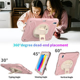 iPad 10 2022 Case Shockproof With Pen Slot & Shoulder Strap - Pink