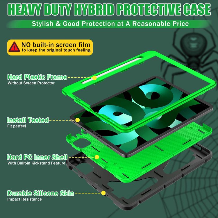 iPad Pro 11 2022/2021/2020/2018 Case Armour Shockproof Protective - Green Black