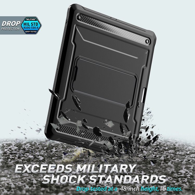 iPad Pro 12.9 2022/2021/2020/2018 Case Shockproof - Black