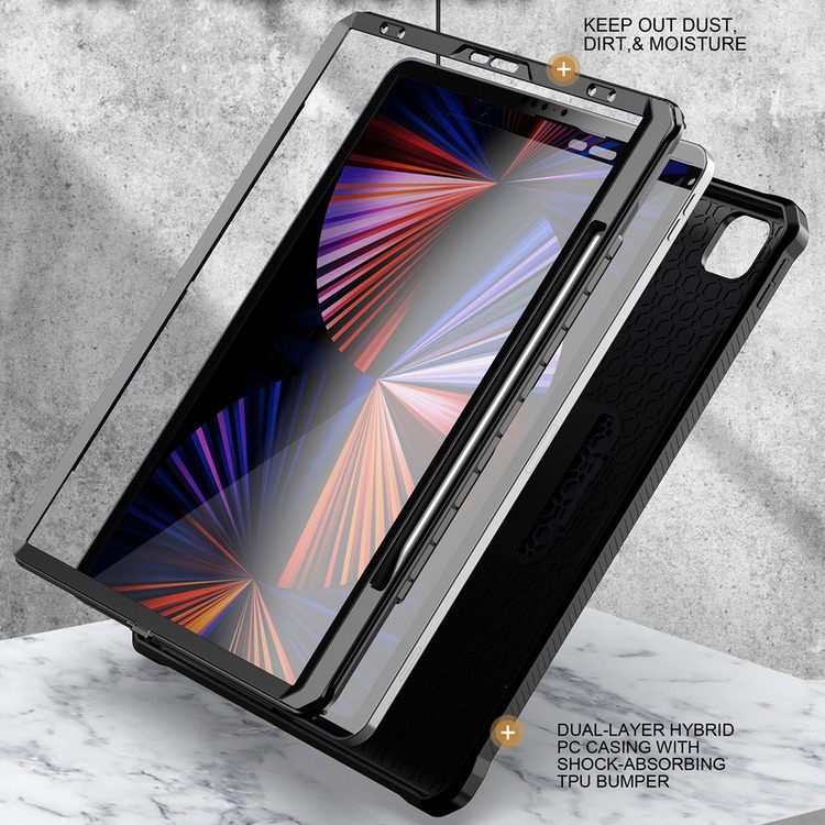 iPad Pro 12.9 2022/2021/2020/2018 Case Shockproof - Black