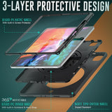 iPad Pro 12.9 Case Shockproof With Pen Slot & Shoulder Strap - Black