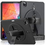 iPad Pro 12.9 Case Shockproof With Pen Slot & Shoulder Strap - Black