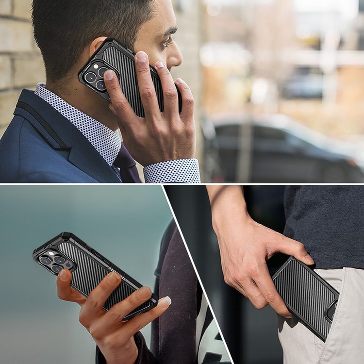 iPhone 12 Pro Max Case iPaky Carbon Fiber Series – Durable & Stylish Protection
