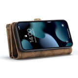 iPhone 13 Case CASEME 008 Multi-slot Detachable Wallet - Brown