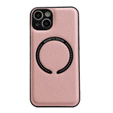 iPhone 13 Case Litchi Texture MagSafe Magnetic - Pink