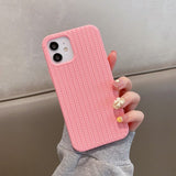 iPhone 13 Pro Case Herringbone Texture - Pink