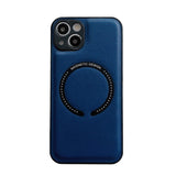 iPhone 13 Pro Case Litchi Texture MagSafe Magnetic - Blue