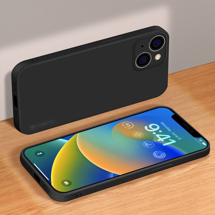 iPhone 14 Plus Case PINWUYO Liquid Silicone - Black