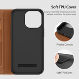 iPhone 14 Pro Case DUX DUCIS Skin X2 Secure Wallet - Brown