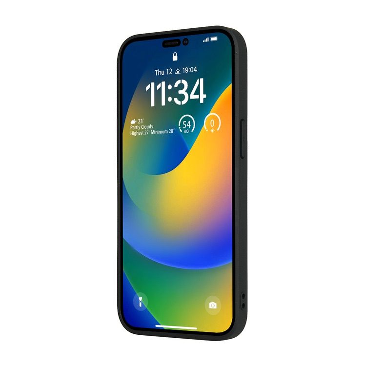 iPhone 14 Pro Case Fierre Shann Leather Texture - Black