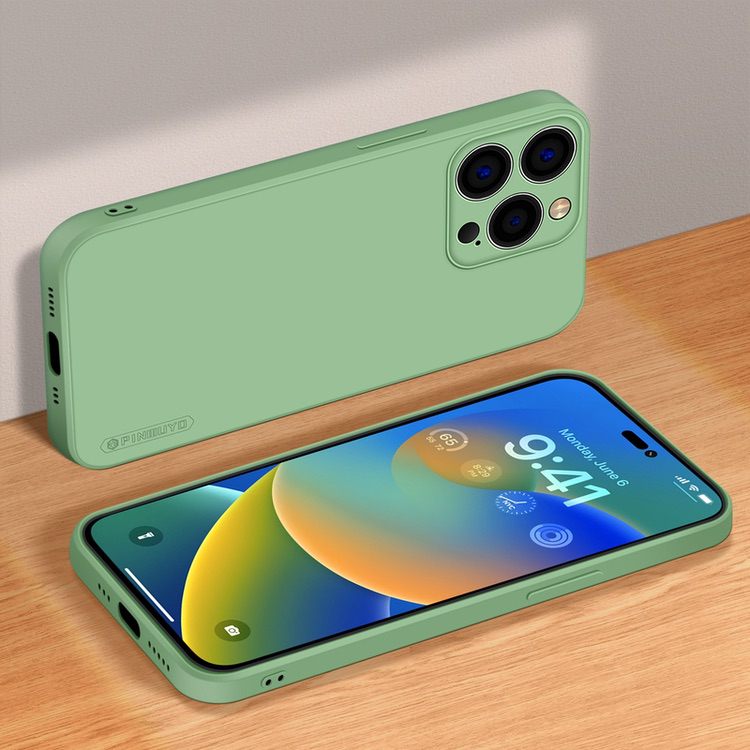 iPhone 14 Pro Case PINWUYO Liquid Silicone - Green