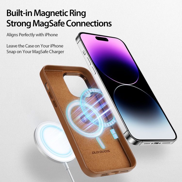 iPhone 14 Pro Max Case DUX DUCIS Grit Series MagSafe Protective - Brown