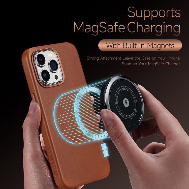 iPhone 14 Pro Max Case DUX DUCIS Naples Series MagSafe Protective - Brown
