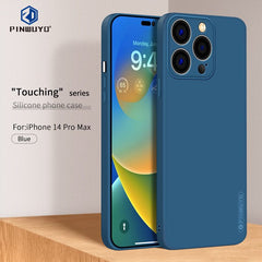 iPhone 14 Pro Max Case PINWUYO Liquid Silicone - Blue
