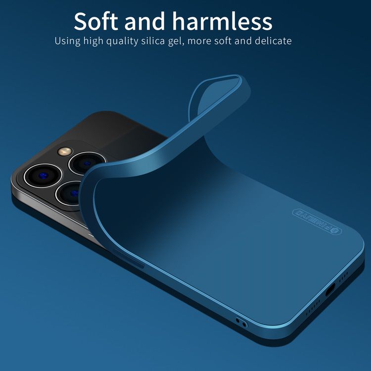 iPhone 14 Pro Max Case PINWUYO Liquid Silicone - Blue