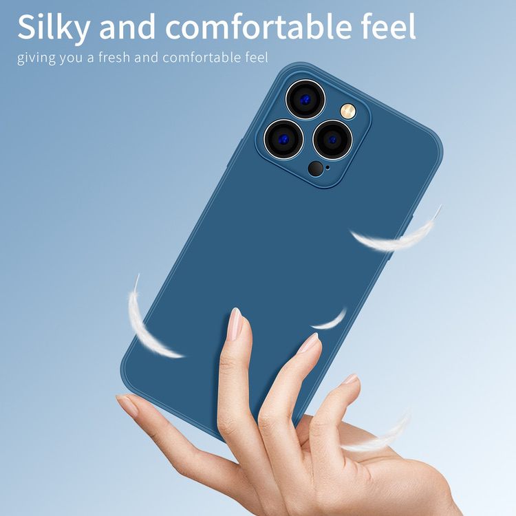 iPhone 14 Pro Max Case PINWUYO Liquid Silicone - Blue