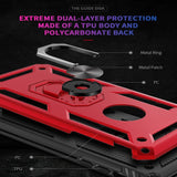 iPhone 8 Plus / iPhone 7 Plus Case with Metal Ring Holder - Red