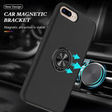 iPhone 8 Plus / iPhone 7 Plus Case with Metal Ring Holder - Black