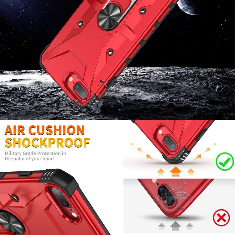 iPhone 8 Plus / iPhone 7 Plus Case with Ring Holder - Black