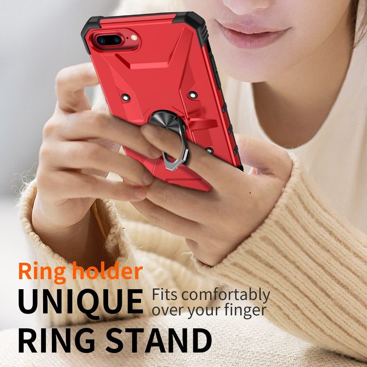 iPhone 8 Plus / iPhone 7 Plus Case with Ring Holder - Black