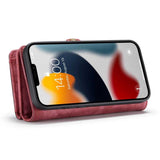 iPhone 13 Pro Case CASEME Multi-slot Detachable Wallet - Red