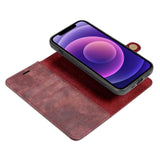 DG MING Best Quality iPhone 13 Secure Wallet Case - Wine Red