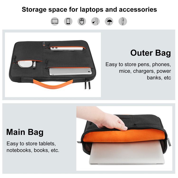 Laptop Bag 16 Inch for Macbook, Samsung, Lenovo Thinkpad, Sony, DELL - Black