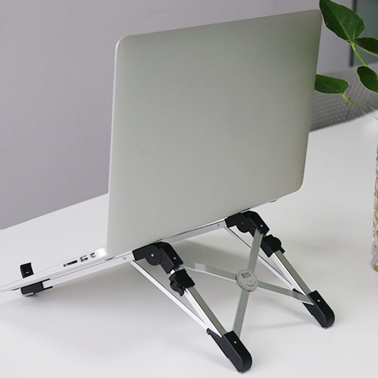 Laptop Height Extender Holder Stand Folding Portable Aluminum Alloy - Black