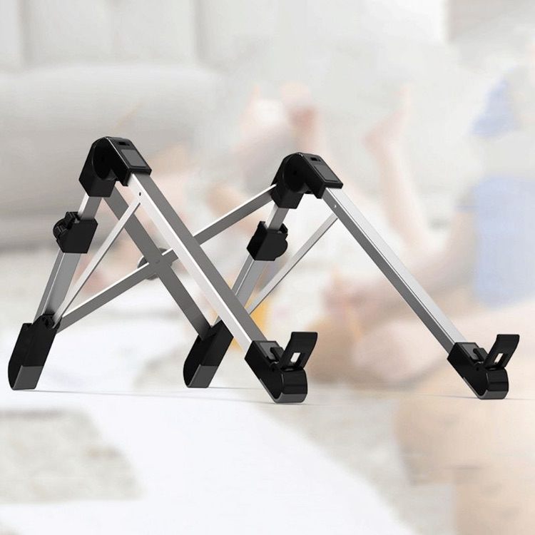 Laptop Height Extender Holder Stand Folding Portable Aluminum Alloy - Black