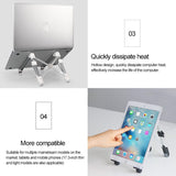 Laptop Height Extender Holder Stand Folding Portable Aluminum Alloy - Black