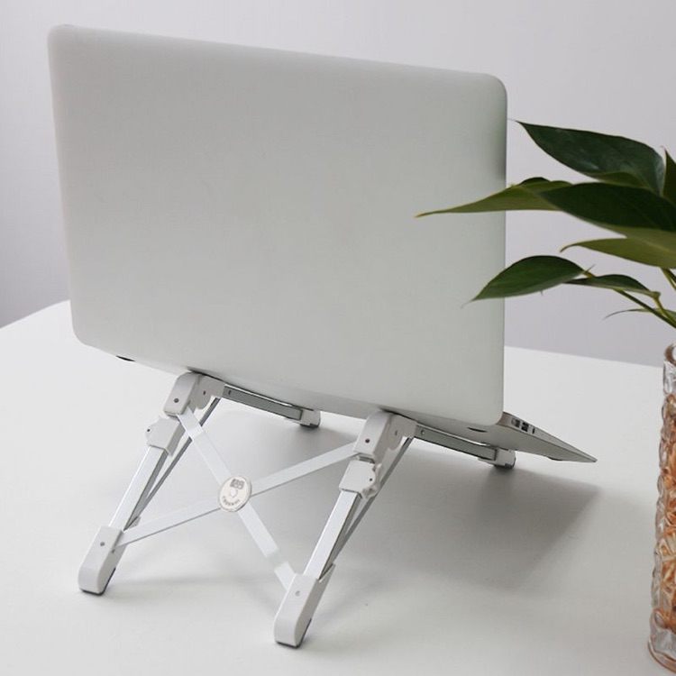 Laptop Stand Height Extender Holder Folding Portable Aluminum Alloy - White