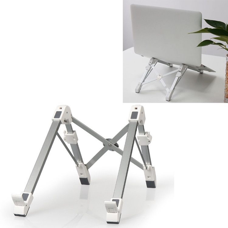 Laptop Stand Height Extender Holder Folding Portable Aluminum Alloy - White
