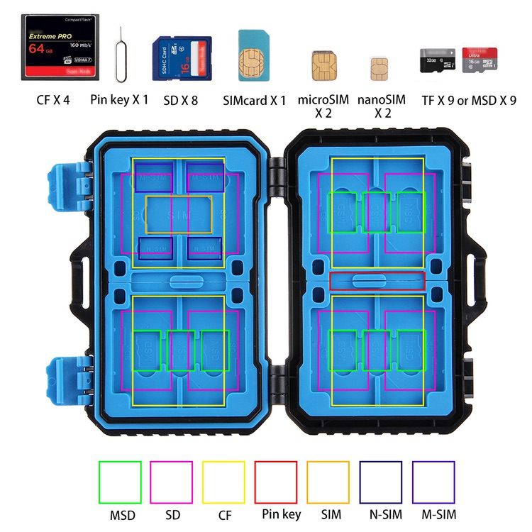 Memory Card Case Secure Box Store 27 Cards
