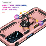 OPPO A16 Case Shockproof with Metal Ring Holder - Rose Gold