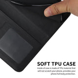OPPO A16 Case Stitching Calf Texture Secure Wallet - Black