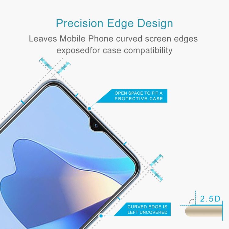 OPPO A16 Screen Protector Case friendly Tempered Glass - Clear