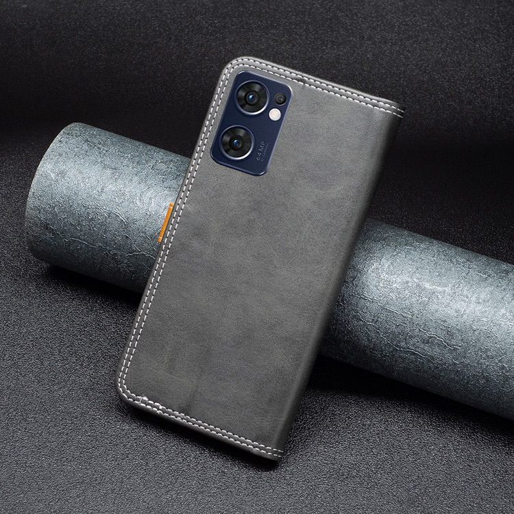 OPPO Find X5 Lite Case Double Sewing Thread - Black