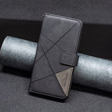 OPPO Find X5 Lite Case Magnetic Buckle Rhombus Texture - Black