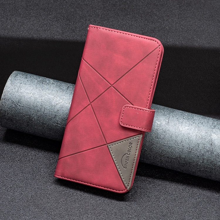 OPPO Find X5 Lite Case Magnetic Buckle Rhombus Texture - Red