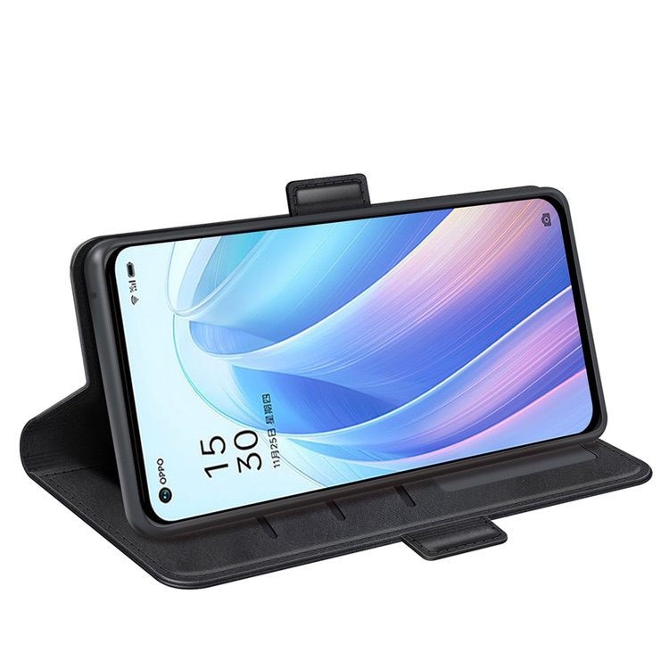 OPPO Find X5 Lite Case Made With PU Leather and TPU - Black