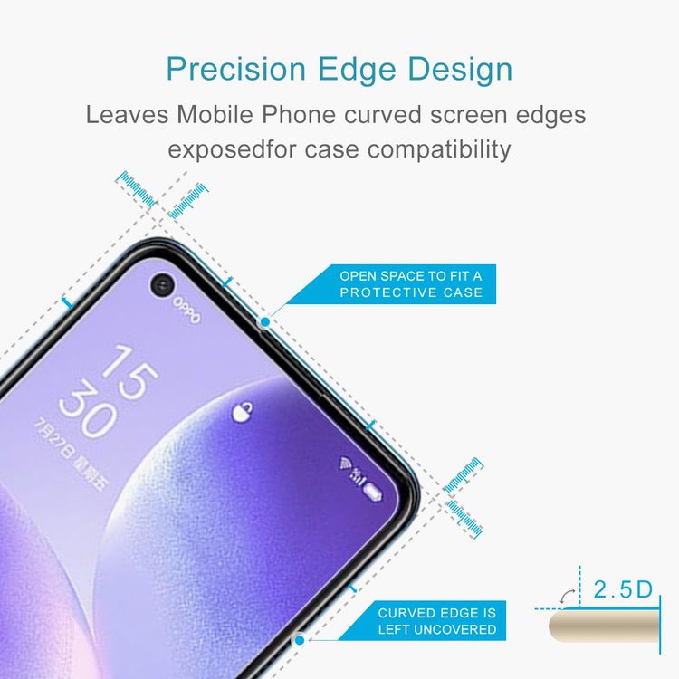 OPPO Reno7 Screen Protector Case friendly - Clear