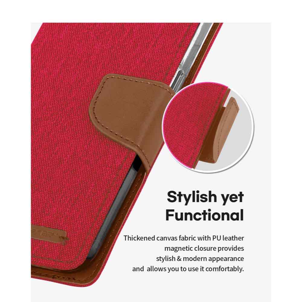 iPhone 13 Pro Max Case Mercury Canvas Diary Secure - Red