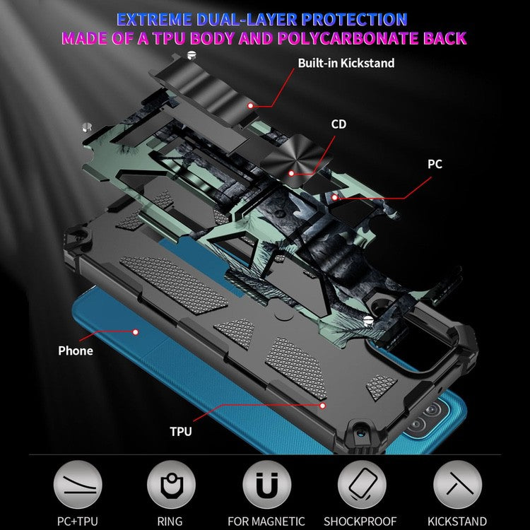 Samsung Galaxy A12 Case Shockproof Camouflage Mint Green